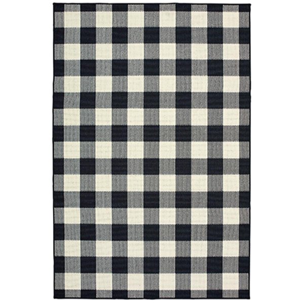 Configuracion 1 ft. 9 in. x 3 ft. 9 in. Marina 1932K Indoor & Outdoor Rectangle Area Rug, Black CO2150162